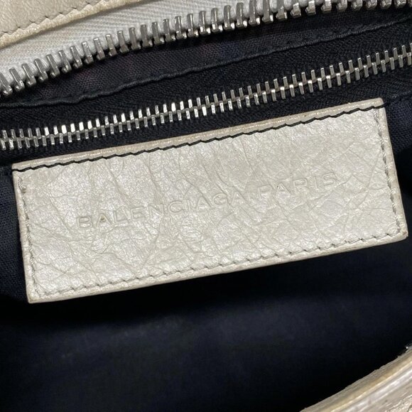 Auth BALENCIAGA The Giant Brogues City Cream Leather Handba - Picture 14 of 14